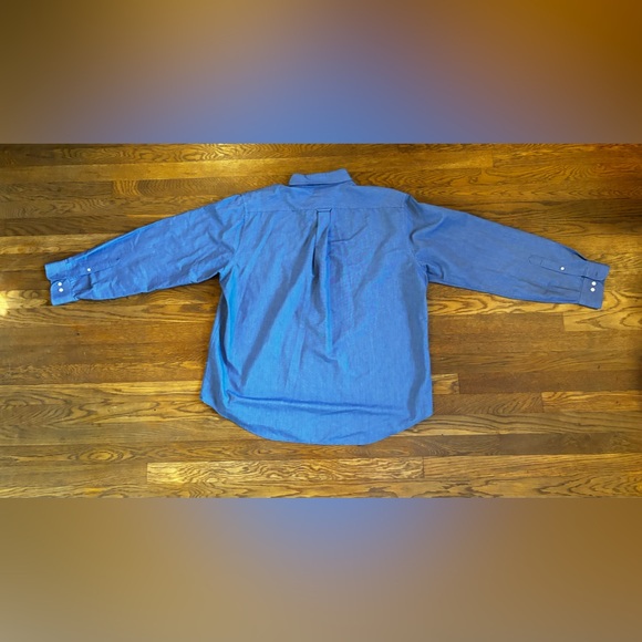 Jeep Dodge Crysler Lands End Oxford Hyde Park Blue‎ Button Down Shirt XL 17-17.5 - Picture 4 of 7